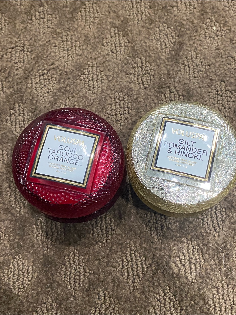 Two Voluspa Scented Mini Candles in Glass